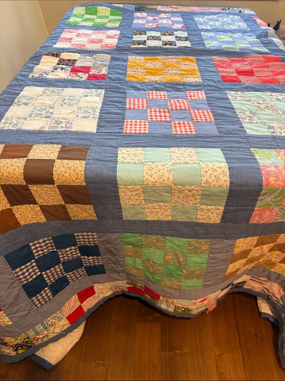 Vintage Hand stitched Patchwork Quilt